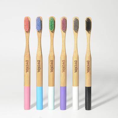 China Disposable Biodegradable Bamboo Toothbrushes BPA Free Soft Stiffens Charcoal Toothbrush With Logo for sale