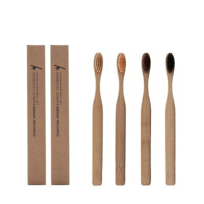 China Disposable OEM private lable logo Natural eco friendly bamboo toothbrush, hotel customized disposable bambu toothbrush for sale