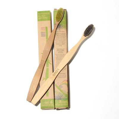 China Disposable Deep Clean Teeth Bamboo Toothbrush, Eco-Friendly Biodegradable Charcoal Wood Toothbrushes for sale