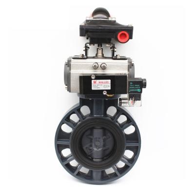 China General PVC Hot Selling Pneumatic Plastic Butterfly Valve for sale