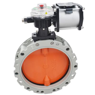 China Flange Aluminum Alloy Cement Mixing Single General Factory Special Powder Pneumatic Direct/Double Power Plant Wear-Resistant Butterfly Valve for sale