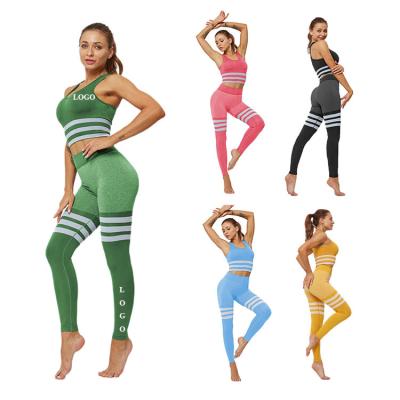 China Breathable round neck fitness sports tight yoga suit and pants high waist running fitness women gym fitness sets 2 piece yoga for sale