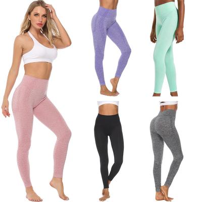 China Breathable Wholesales Sports Workout Gym Wear High Elastic Yoga Pants Seamless Fitness Yoga Pants for sale