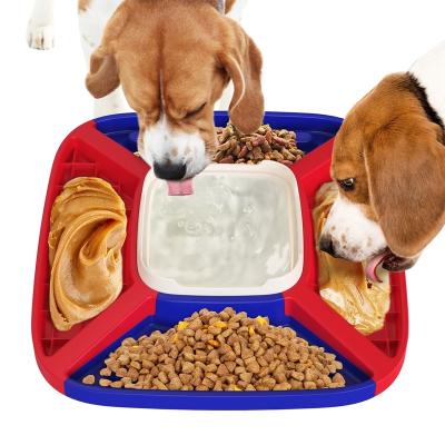 China Multifunctional Dog Food Snacks Slow Feeding Dish Stocked Drinking Dish Dog Lick Mat For Small Medium Dogs Puppy for sale