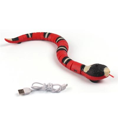 China ABS+electronic components Wholesale Finely Processed Smart Electric Snake Smelling Induction Interactive Cat Toy for sale