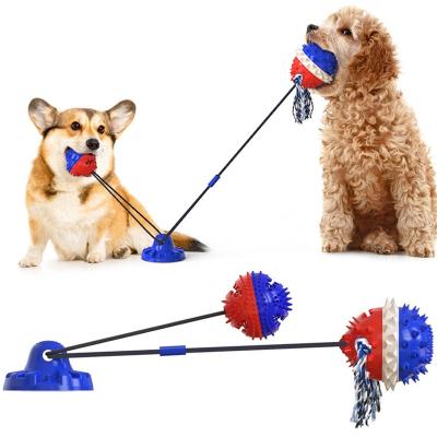 China LUCKYPET2022 Stocked - Grated Dog Toothbrush Toy Dog Aggressive Suction Chew Bite Ball Intelligence Training Ball Resistant Molar Squeaky Toy for sale