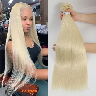 China Looks More Nature 613 Honey Blonde Straight Hair Bundles Ombre Hair Extension 30 32 34 36Inch Super Long Hair Grey Synthetic Straight Hair Weaving for sale