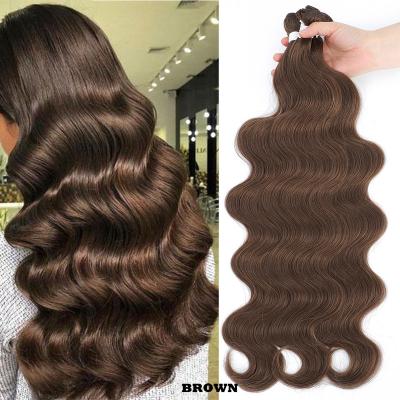 China High Temperature Fiber Body Wave Bundles Brazilian Hair Weave Bundles Deal 1/3/4 PCS 1B/Natural/Brown/Piano Blonde Hair Extensions for sale