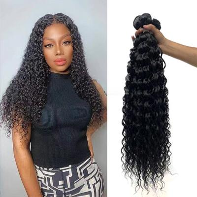 China High Temperature Fiber 30 inch Kinky Curly Hair Bundles Black Hair Extension Heat Resistant Synthetic Water Deep hair Weaving for sale