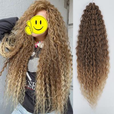 China High Temperature Fiber Deep Wave Twist Crochet Hair Natural Synthetic Afro Curls Crochet Braids Ombre Braiding Hair Extensions For Women HighTempreture for sale