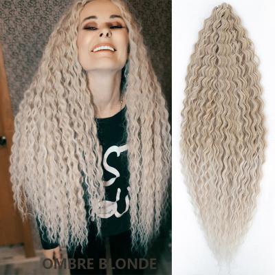 China High Temperature Fiber Bohemia Crochet Hair Extensions Afro African Curls Synthetic Braiding Hair Deep Curly Colored Long Soft Natural Wave for sale