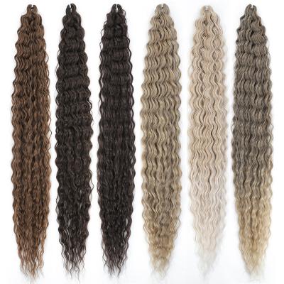 China High Temperature Fiber Synthetic Crochet Hair Ocean/Deep Wave Synthetic Light Weight Braiding Hair Extensions Afro African Curls Hair for sale