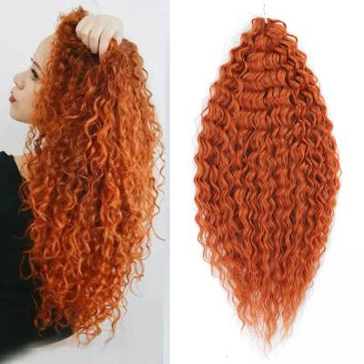 China High Temperature Fiber Orange Crochet Hair Afro African Curls Synthetic Braiding Hair Deep Curly Colored Long Soft Natural Wave for sale