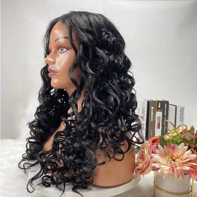 China Daily Use Lace Front Wig Deep Wave High temperature synthetic Hairs For Women Pre Plucked Transparent Lace Frontal Wig for sale