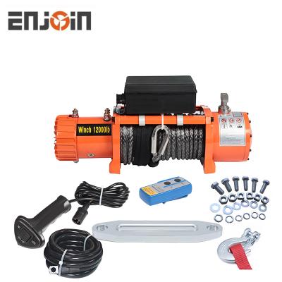 China Offroad Winch 12000lbs 12v Electric/Remote Control Winch for ATV/UTV and Other 4x4 with Synthetic Rope for sale