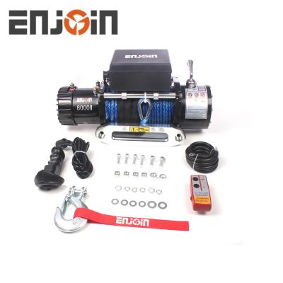 China ATV/UTV ENCOURAGE 8000lbs 12V 24V 4WD Off Road 4x4 Car Electric Winch With Synthetic Rope for sale