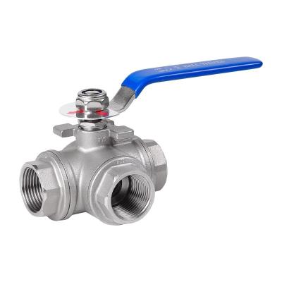 China General Wenzhou Factory Ball Valve Manufacturer pn10 pn16 1 Inch CF8 CF8M T port L port Lever 3 Way Ball Valve for sale