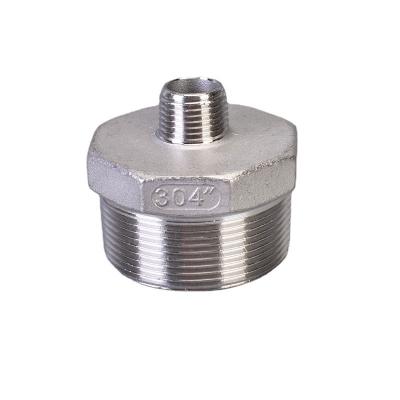 China Stainless Steel 304 316 304/316 high pressure stainless steel male thread coupling Hex Reducing Nipple double male connector BSPT fittings for sale