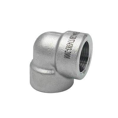 China Stainless Steel 304 316 stainless steel 304 316 Pipe Fittings Asme B16.11 Forged Socket Weld Threaded 90 Degree Elbow for sale