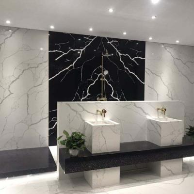 China Best quality modern white artificial shandong stone slabs calacatta quartz rich veins best price for sale