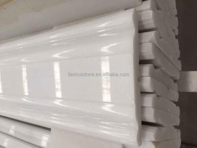 China Outside & inside decoration pure white marble curb line, granite marble stone baseboard, marble curb for floor tile for sale