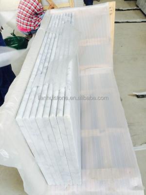 China Outside & inside decoration good quality customized natural stone carrara white marble top, marble stone top, precast stone top for sale