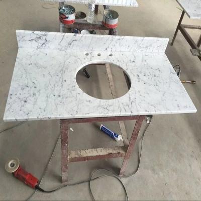 China Natural White Color Bianco Carrara Marble Countertops White Marble Vanity Tops for sale