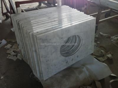 China Outside & interior stone bathroom decoration vantiy top, Guangxi white marble bathroom wash top, white marble wash stone top for sale