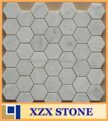 China Parquet factory direct sale white marble mosaic slab for kitchen bathroom toliet for sale