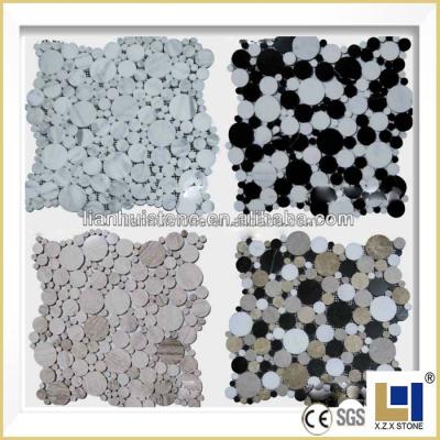 China Parquet factory direct sale hexagon white marble mosaic slab, stone mosaic for sale