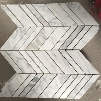 China Popular Herringbone Marble Parquet Mosaic Design Mixed Design Customized Size Slab for sale