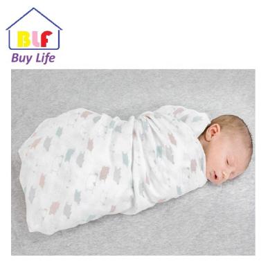 China Extra Soft WARM Bamboo Cotton Muslin Baby Wrap Lightweight Breathable Covering Wrap Wrap for sale