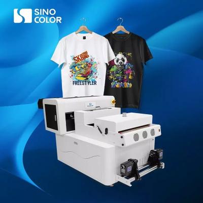 China Garment shops gold size 40cm 2 i1600 head high quality 2400 dpi straight to pet film dtf printer printing machine with white hustle for sale