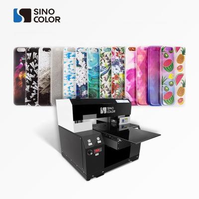 China Home Use SinoColor A2/A3 Two i1600 Heads 2400dpi Digital Mini Flatbed Printing Machine UV Printer For Case Cell Phone for sale