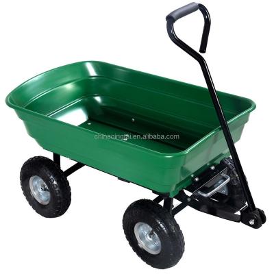 China Four Wheel Garden Work Utillity Tilting Action Garden Cart for sale