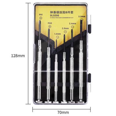 China General Home DIY EDL3206 6-in-1 Grocery Repair Tool Kit Magnetic Bits 6pcs Precision Screwdriver Set for sale