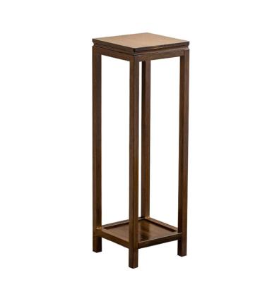 China 2 Tiers Machilus Plant Stand Flower Shelf Vintage Modern Solid Wood Shelves For Living Room Furniture for sale