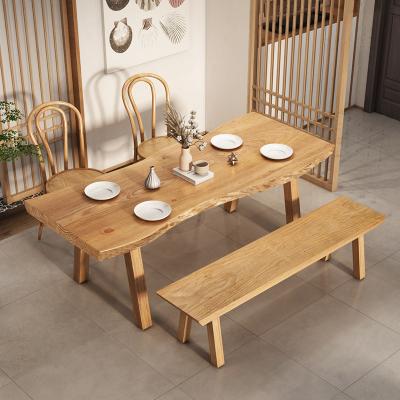 China Adjustable Chinese Style Restaurant Furniture Long Dining Room Furniture Wooden Bench (Height) Dining Table Sets for sale