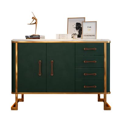 China 2021 hochglanz 2021 modern high quality adjustable chinese walnut solid wood dining room antique green sideboard for sale