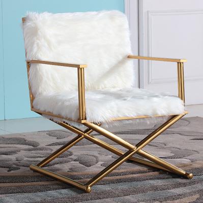 China Legs (waist) 2021 stable high quality stable shiny gold match steel nordic chair electroplating dining room adjustable for sale