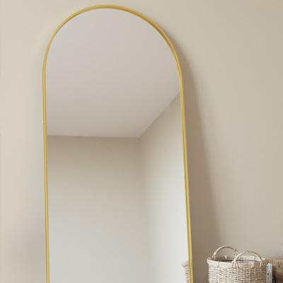 China Durable Lightweight Luxury Black Silver Gold Arched Full Body Mirror Bedroom Fitted Mirrors for sale