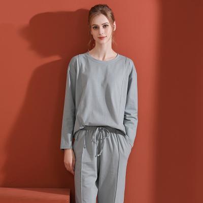 China Thermal New In Warm Cotton Pajamas Round Neck Two Piece Pants Set Leisure Wear Plus Size Women's Sleepwear for sale