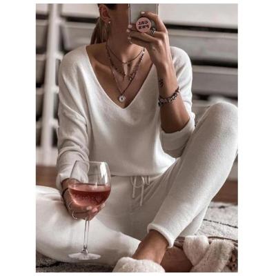 China Thermal New In Pajamas For Women Set Winter Solid Women's Autumn Homewear V-Neckline Leisure Wear Sleepwear for sale