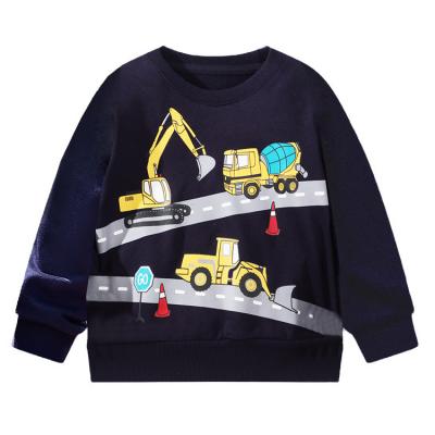 China Lovely 2022 spring cotton boys anti-shrink apparel cartoon printed long sleeve hoodie T-shirt crewneck sweatshirt for sale