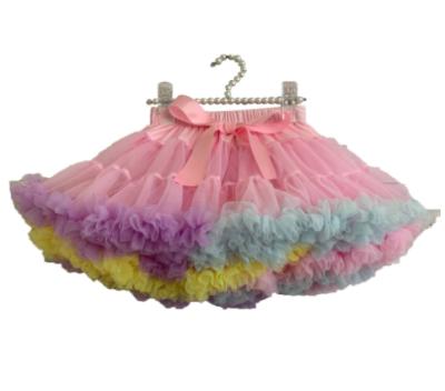 China Anti-wrinkle girl's clothing beautiful princess dress girls skirts baby kids infant nylon tutu dance colorful costumes for sale