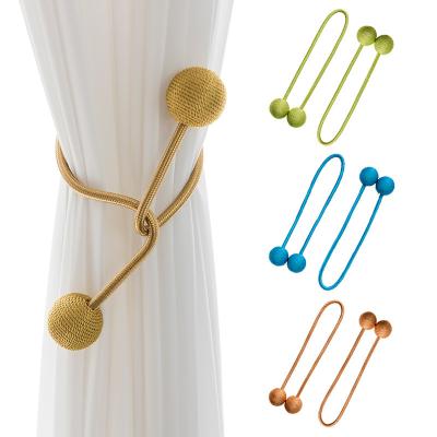 China Exclusive for cross-border farmhouse wooden bead curtain tieback curtain accessories tiebacks curtain tieback buckle set of 2 for sale