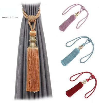 China modern simplicity three layers pet tassel rain curtain Copper Ball in stock black beaded curtain tassel curtain tie backs tassel for sale