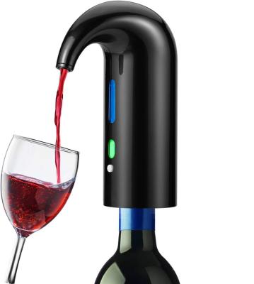 China Disposable Black Portable Electric Wine Aerator Pourer And Dispenser With One-touch Button for sale