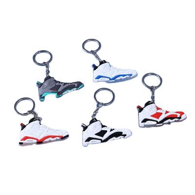 China 3D Rubber Key Chain Mini Shoes Sneaker Keychain Custom Logo Rubber Shoe Rubber Sneaker Keychain for sale