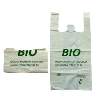 China YURUI PBAT Cornstarch Disposable Biodegradable PLA Customized Plastic Shopping Vest Bags for sale